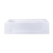 Aqua Eden Alcove Bathtubs, 60 L, 30 W, White, Cast Iron VCTAP603015R